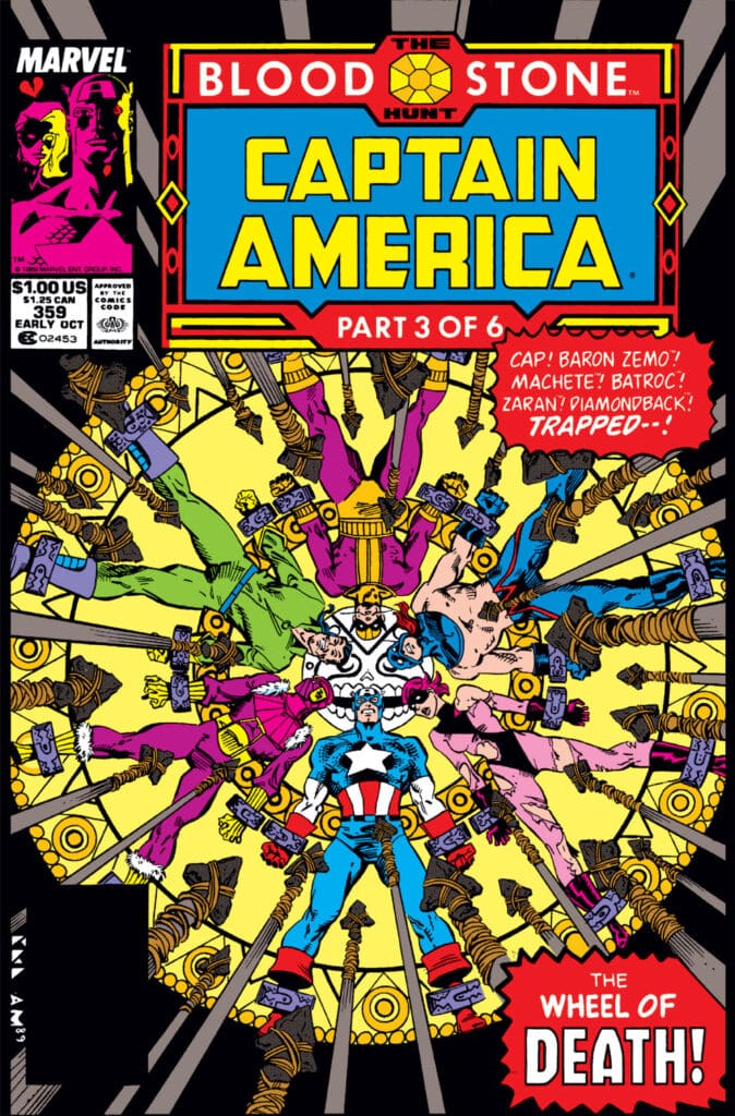 Crossbones made his debut! Celebrate the shadowy first appearance of Brock Rumlow in the pages of Captain America #359.