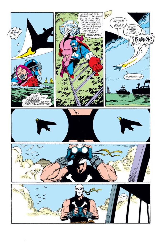 Cover art for Captain America #359 featuring the first cameo appearance of Crossbones