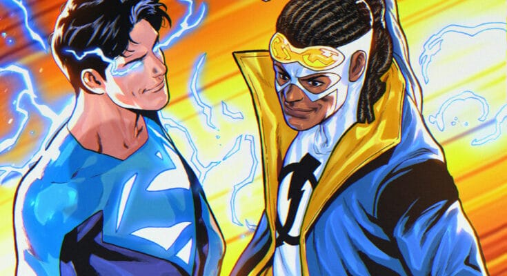 Static joins the New Titans #38 main cover by Taurin Clarke