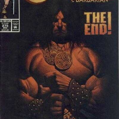 Cover art for Conan the Barbarian #275 featuring Conan in battle