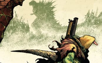 Cover art for Godzilla: Escape the Deadzone [Kai-Sei Era] from IDW Publishing featuring the Wanderer traveling through the mysterious Deadzone.