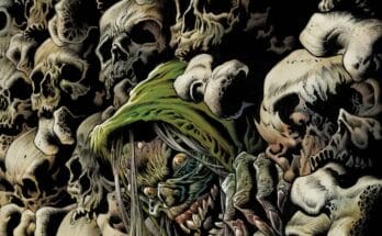 Cover art for Creepshow Vol. 5 #1 from Skybound and Image Comics featuring a monstrous figure emerging from a pile of skulls