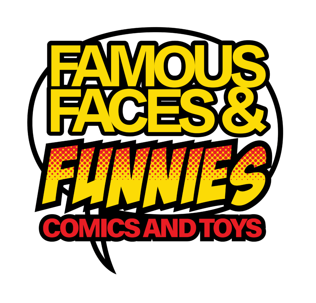 Famous Faces & Funnies comic shop spotlight featuring top-selling comics and high-value key issues.