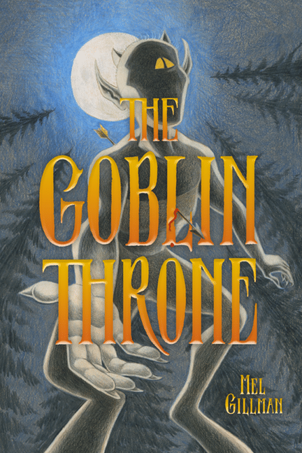 The Goblin Throne graphic novel cover illustration by Mel Gillman featuring a horned goblin entity under a full moon.
