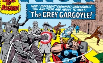 Cover art for Journey into Mystery #107 from Marvel Comics featuring Thor battling the Grey Gargoyle
