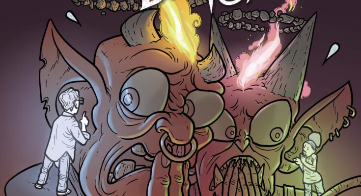 Cover art for The Lucky Devils #8 by Ryan Browne featuring demonic and human characters.