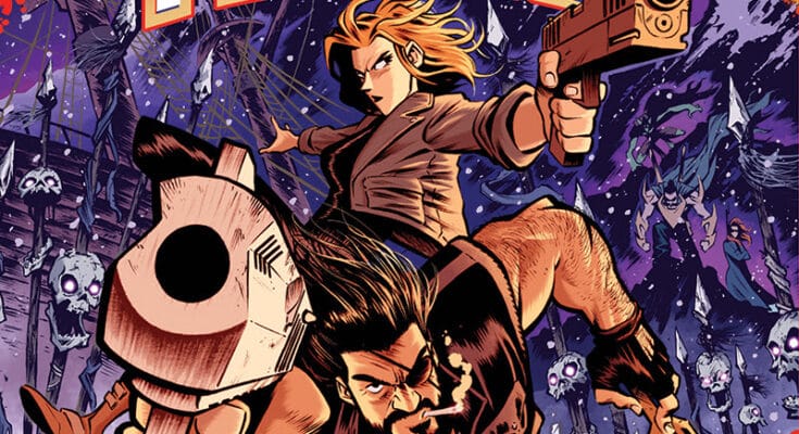 Project Perseus #1 cover art from Vault Comics featuring armed heroes surrounded by cryptid creatures and explosive sci-fi action.