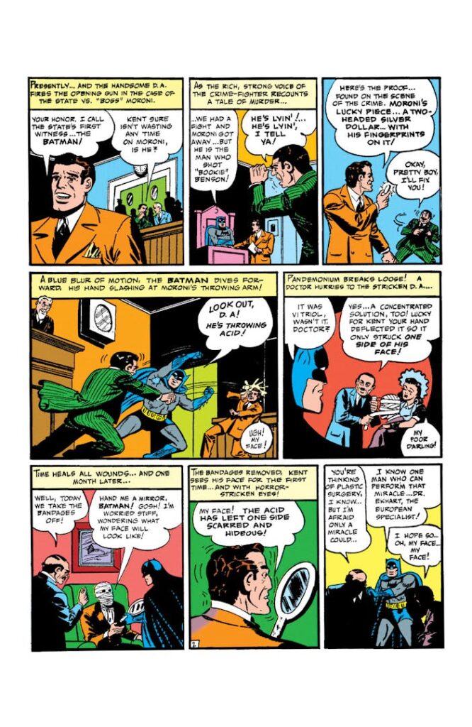 Detective Comics #66 cover featuring Batman, Robin, and the first appearance of Two-Face from DC Comics.