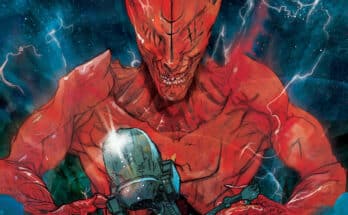 Event Horizon: Dark Descent cover featuring a red demonic figure holding a spacesuit helmet.