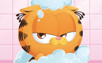 Baby Garfield #4 cover featuring Baby Garfield taking a bubble bath from BOOM! Studios.