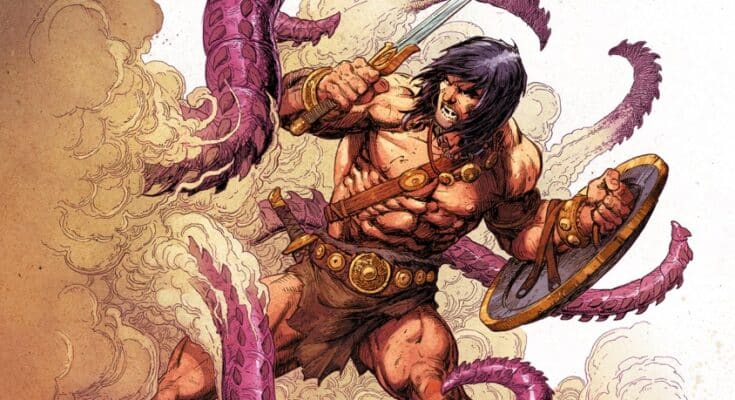 Conan the Barbarian #36 Cover A by Mark Bagley from Titan Comics and Heroic Signatures.