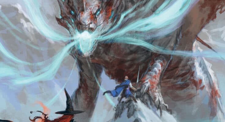 Dungeons & Dragons #1 cover from Dark Horse Comics featuring adventurers battling a massive dragon.