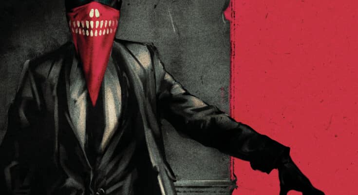 Fall of the House of Slaughter #3 cover featuring a masked figure holding a knife against a red and black background from BOOM! Studios.
