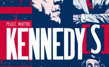 Kennedy(s) cover from Titan Comics featuring illustrated portraits of John F. Kennedy and the Kennedy family against red, white and blue American flag imagery.