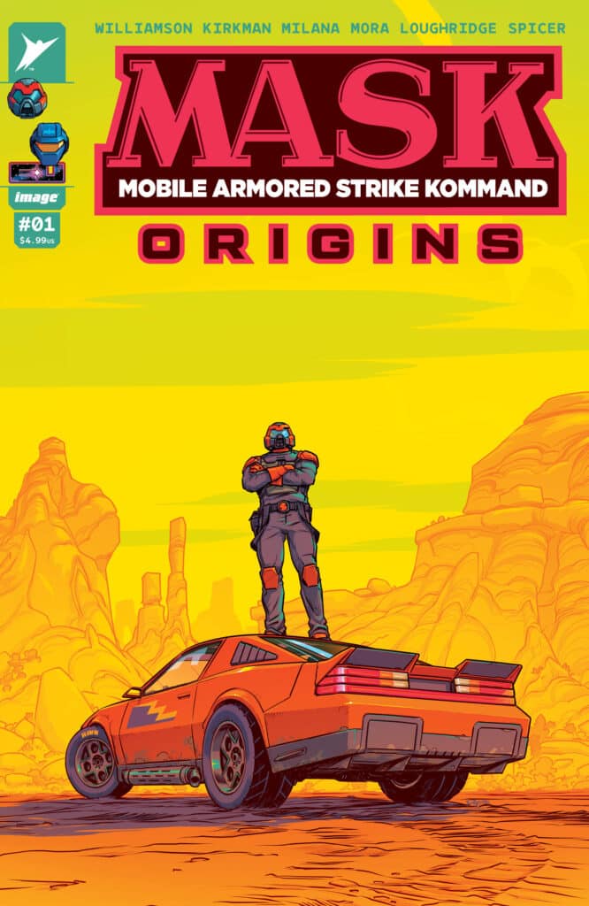 M.A.S.K. Origins #1 comic cover featuring Matt Trakker and the Energon Universe M.A.S.K. series from Skybound and Image Comics