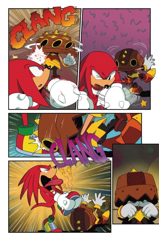 Sonic the Hedgehog: Knuckles Anniversary cover featuring Knuckles leaping in front of Angel Island.