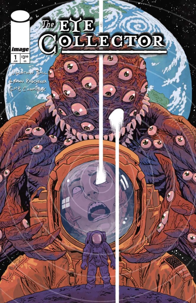 The Eye Collector #1 second printing cover from Image Comics featuring surreal cosmic horror imagery and floating eyes.