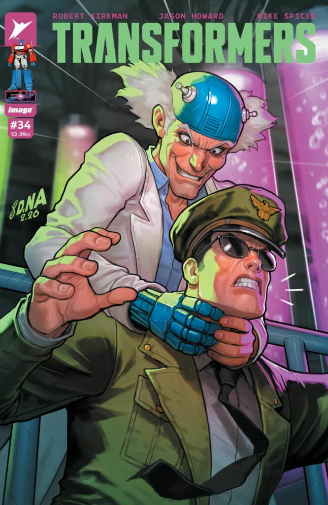 Transformers #34 Cover A by David Nakayama from Skybound and Image Comics.