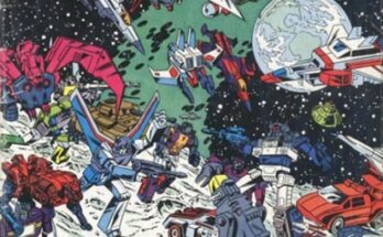 The Transformers #41 Marvel Comics issue spotlight featuring Grimlock and Blaster in the classic G1 Transformers comic era.