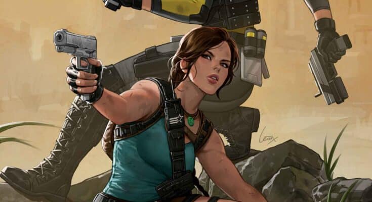 G.I. Joe: A Real American Hero/Tomb Raider #1 cover featuring Lara Croft alongside G.I. Joe characters.