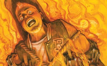 Archie in Hell #1 cover by Tyler Crook from Oni Press and Archie Comics featuring Archie Andrews surrounded by supernatural flames