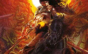 The Savage Sword of Conan: Reforged #6 cover from Titan Comics and Heroic Signatures featuring Conan charging into battle on horseback.