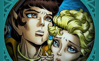 ElfQuest: Siege at Blue Mountain Book 1 HC cover from Dark Horse Books featuring Cutter and Leetah by Wendy Pini.