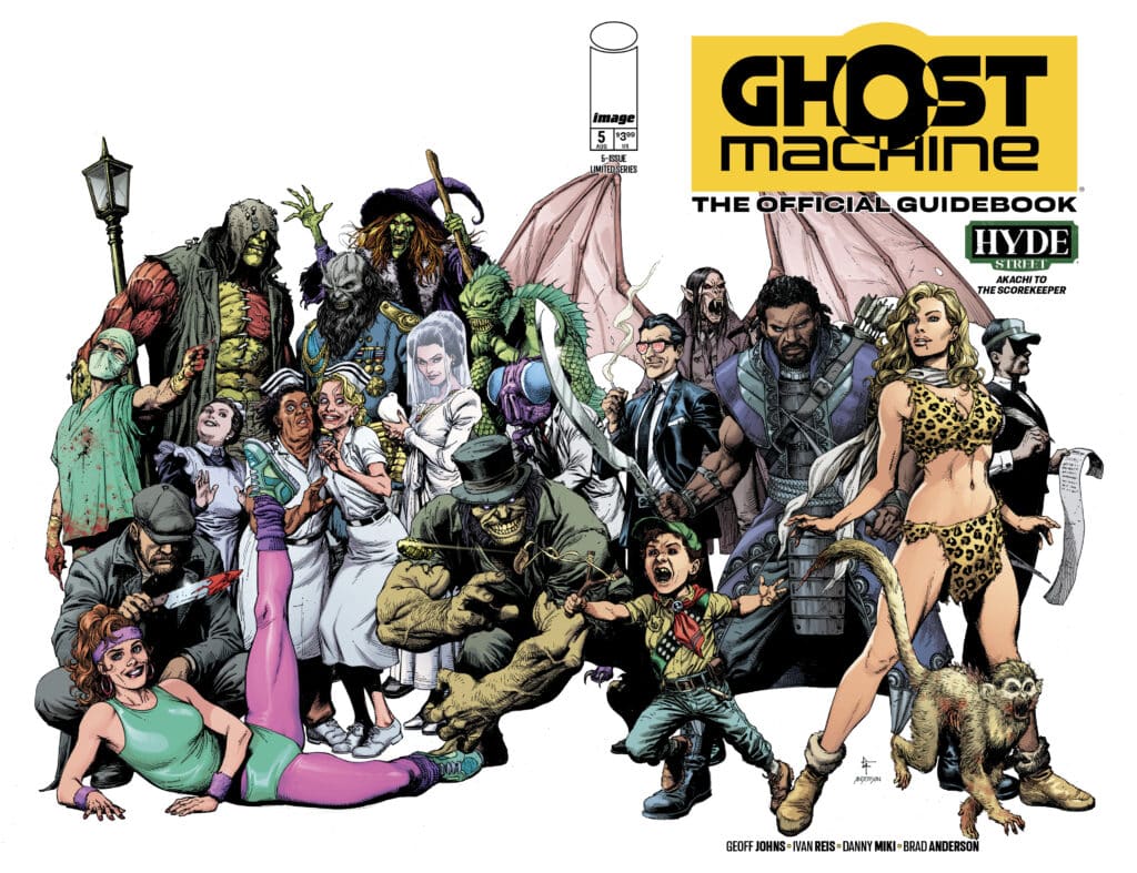 Image Comics’ Ghost Machine: The Official Guidebook #5 Cover A featuring the residents and monsters of Hyde Street