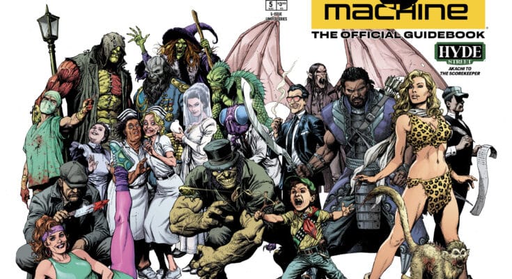 Image Comics’ Ghost Machine: The Official Guidebook #5 Cover A featuring the residents and monsters of Hyde Street