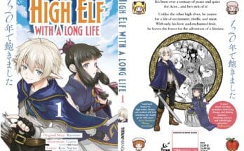 High Elf With a Long Life Vol. 1 cover from Titan Manga featuring Acer and Airena.