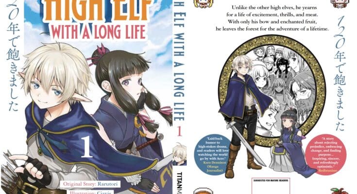 High Elf With a Long Life Vol. 1 cover from Titan Manga featuring Acer and Airena.