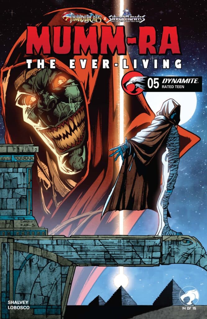 Mumm-Ra The Ever-Living #5 Cover A by Danny Earls for Dynamite Entertainment featuring Mumm-Ra and ancient Egyptian imagery