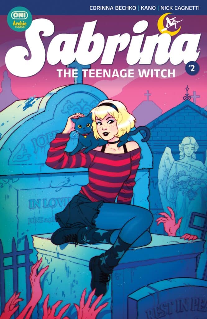 Sabrina the Teenage Witch #2 cover featuring Sabrina Spellman and Salem from Oni Press and Archie Comics
