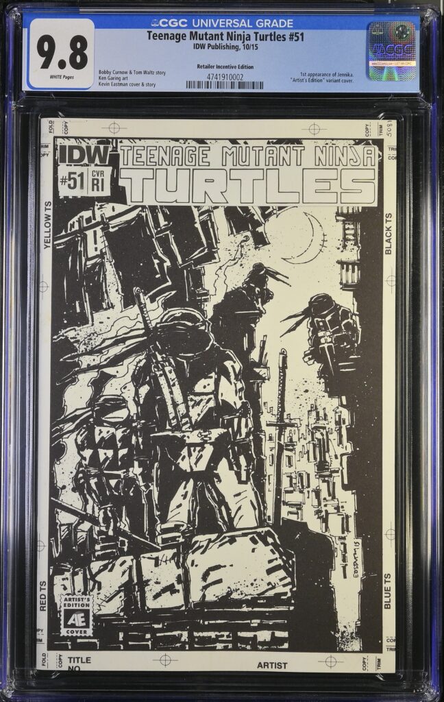 CGC Book of the Day: Teenage Mutant Ninja Turtles #51 (Retailer Incentive) CGC 9.8 – The 1st Appearance of Jennika