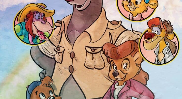 Dynamite Entertainment TaleSpin #1 Cover A by Cat Staggs featuring Baloo, Kit Cloudkicker, Rebecca Cunningham and the Sea Duck