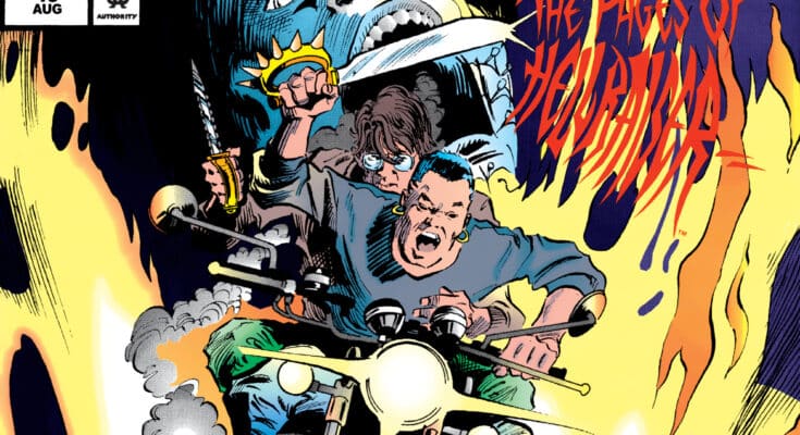 The Harrowers Facsimile Edition #1 cover by Gene Colan from BOOM! Studios featuring the Harrowers escaping through flames.