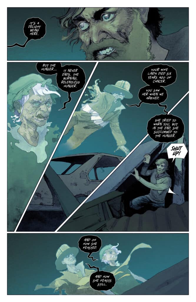 Image Comics’ White Sky #5 Cover A by JP Mavinga, featuring a skeletal figure surrounded by supernatural entities.