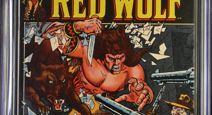 CGC 9.2 Universal Grade copy of Red Wolf #1 from Marvel Comics with White Pages.