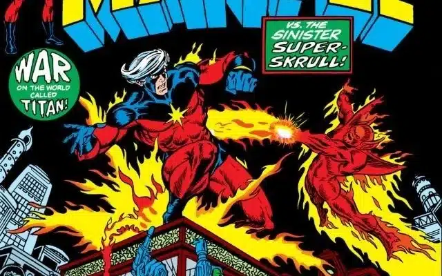 Captain Marvel #27 Marvel Comics cover featuring Jim Starlin Bronze Age cosmic artwork