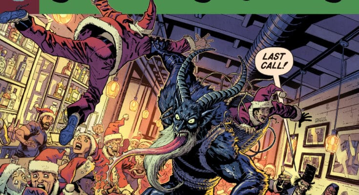 Shiver SuspenStories 3 #1 cover featuring holiday horror chaos from EC Comics and Oni Press