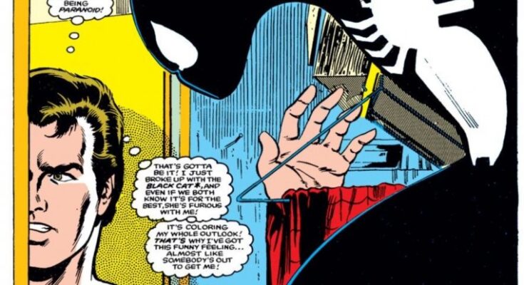 Web of Spider-Man #1 Marvel Comics cover featuring Spider-Man and the black costume